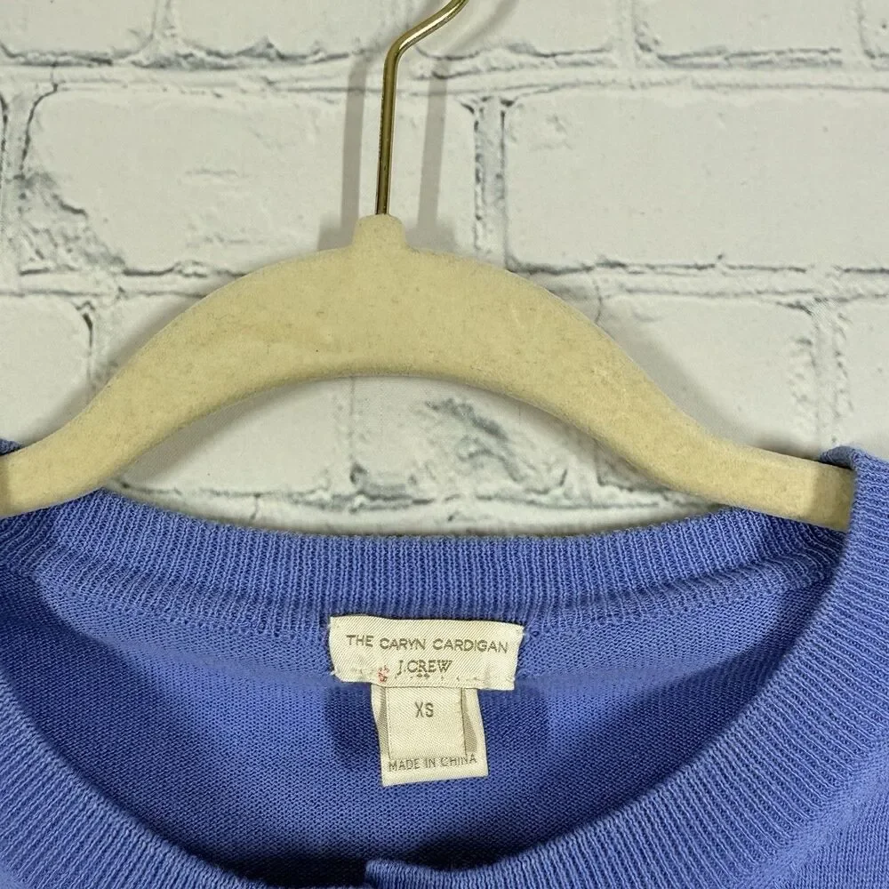 J. Crew The Caryn Cardigan Womens XS Lavender Purple Crew Neck Preppy Sweater